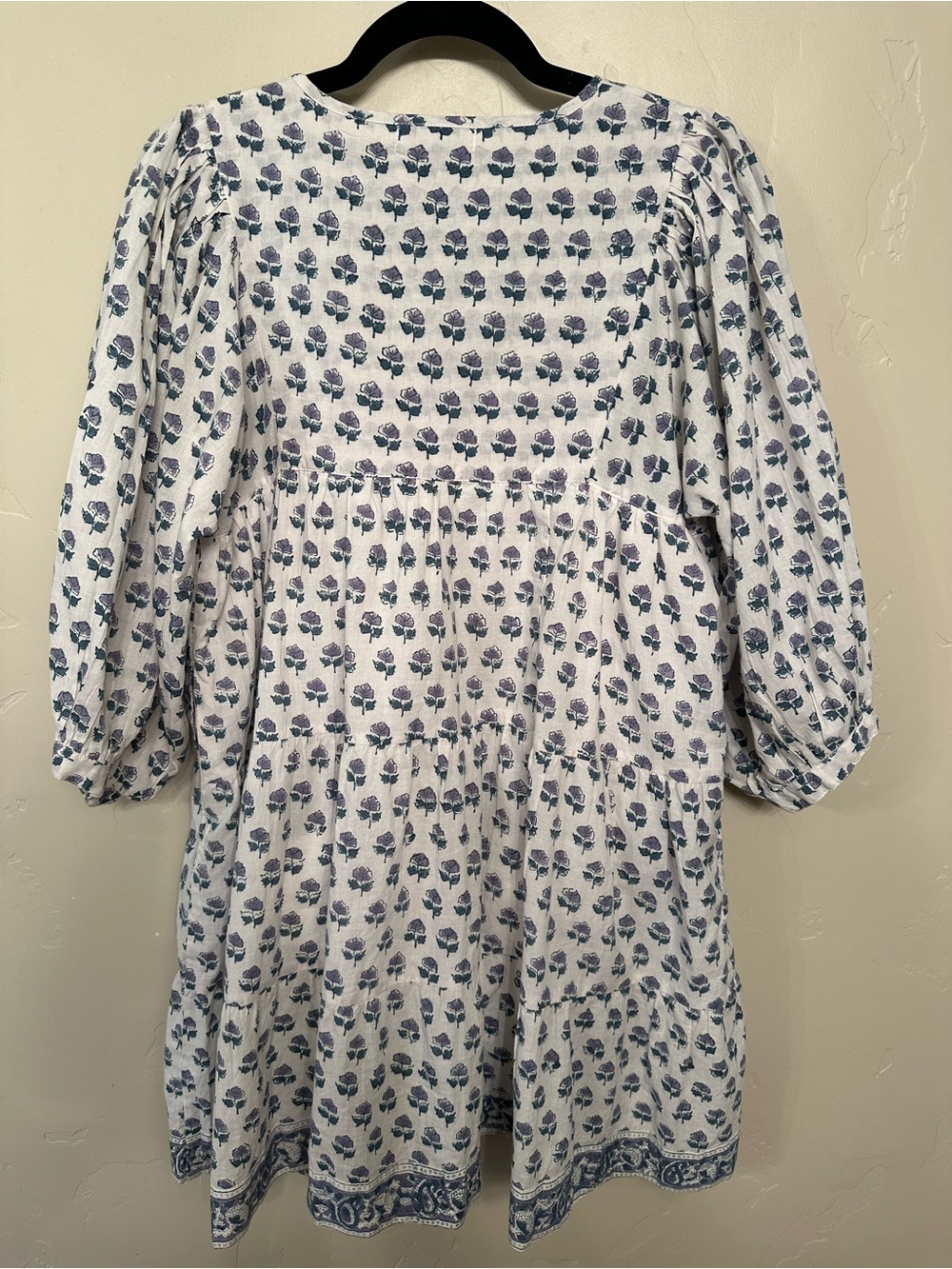 Marea White & Blue Floral Mini Dress - Picture 3 of 4